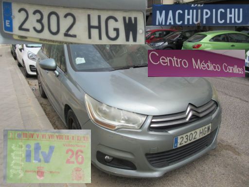 Veh&iacute;culos abandonados, verlassene Fahrzeuge, Madrid, Spanien, Citro&euml;n C4, Kennzeichen 2302 HGW, Erstzulassung Oktober 2011, Avenida Machupichu 68, 28043 Madrid im Juli 2026