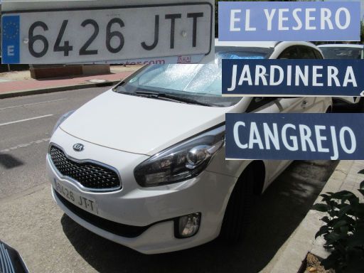 Veh&iacute;culos abandonados, verlassene Fahrzeuge, Madrid, Spanien, Kia Carens, Kennzeichen 6426 JTT, Erstzulassung November 2016, Calle El Yesero / Calle Cangrejo, 28031 Madrid im Juli 2026