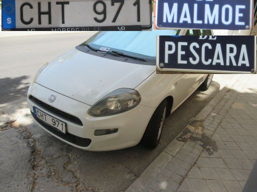Veh&iacute;culos abandonados, verlassene Fahrzeuge, Madrid, Spanien, Fiat Punto, Kennzeichen Schweden CHT 971, unbekannte Erstzulassung, Calle Malmoe / Calle Pescara, 28032 Madrid im Juli 2026
