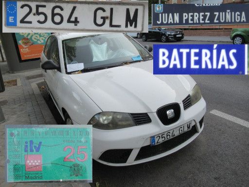 Veh&iacute;culos abandonados, verlassene Fahrzeuge, Madrid, Spanien, Seat Ibiza, Kennzeichen 2564 GLM, Erstzulassung M&auml;rz 2009, Calle Juan Perez Zu&ntilde;iga / Calle Baterias, 28027 Madrid im Juli 2026