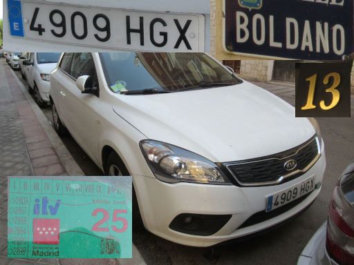 Veh&iacute;culos abandonados, verlassene Fahrzeuge, Madrid, Spanien, Kia Ceed CRDI, Kennzeichen 4909 HGX, Erstzulassung November 2011, Calle Boldano 13, 28027 Madrid im Juli 2026