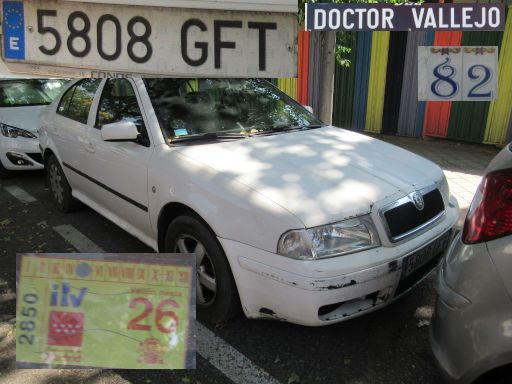 Veh&iacute;culos abandonados, verlassene Fahrzeuge, Madrid, Spanien, Skoda Octavia, Kennzeichen 5808 GFT, Erstzulassung Juni 2008, Calle Doctor Vallejo 82, 28027 Madrid im Juli 2026