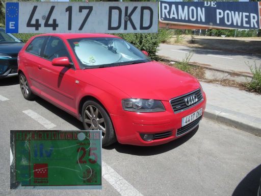 Veh&iacute;culos abandonados, verlassene Fahrzeuge, Madrid, Spanien, Audi A3 2.0 TDI quattro, Kennzeichen 4417 DKD, Erstzulassung Januar 2005, Calle Ramon Power 68 / Calle Haendel, 28043 Madrid im Juli 2026