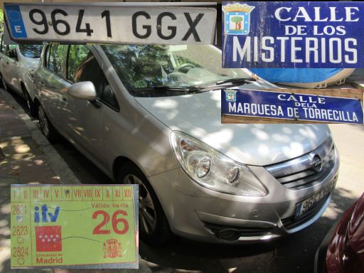 Veh&iacute;culos abandonados, verlassene Fahrzeuge, Madrid, Spanien, Opel Corsa CDTI, Kennzeichen 9641 GGX, Erstzulassung August 2008, Calle Misterios / Calle Marquesa de Torrecilla, 28027 Madrid im Juli 2026