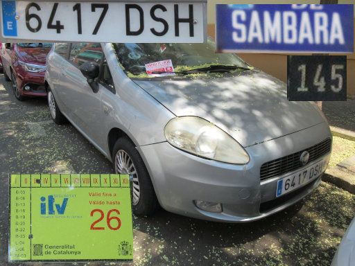 Veh&iacute;culos abandonados, verlassene Fahrzeuge, Madrid, Spanien, Fiat Punto, Kennzeichen 6417 DSH, Erstzulassung Januar 2005, Calle Sambara 145, 28027 Madrid im Juli 2026