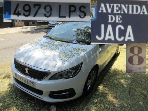 Veh&iacute;culos abandonados, verlassene Fahrzeuge, Madrid, Spanien, Peugeot 308, Kennzeichen 4979 LPS, Erstzulassung Mai 2021, Avenida de Jaca 8, 28022 Madrid im Juli 2026