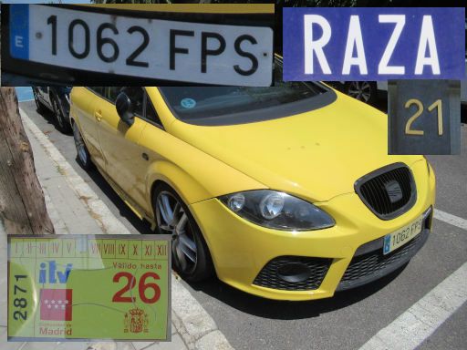 Veh&iacute;culos abandonados, verlassene Fahrzeuge, Madrid, Spanien, Seat Cupra, Kennzeichen 1062 FPS, Erstzulassung Mai 2007, Calle Raza 21, 28022 Madrid im Juli 2026