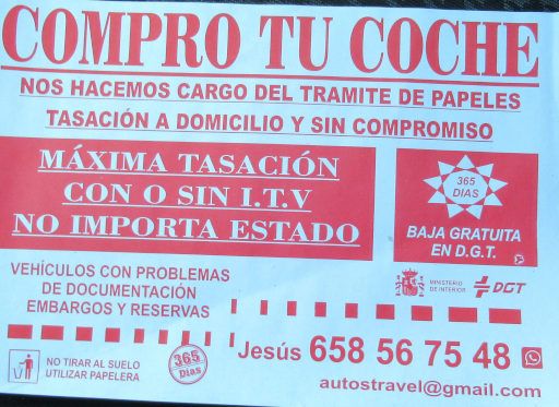 Veh&iacute;culos abandonados, verlassene Fahrzeuge, Madrid, Spanien, K&auml;rtchenh&auml;ndler Jes&uacute;s +34 658 56 75 48 im Juli 2026