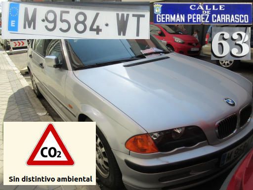 Veh&iacute;culos abandonados, verlassene Fahrzeuge, Madrid, Spanien, BMW 320 d, Kennzeichen M 9584 WT, Erstzulassung November 1998, Calle German Perez Carrasco 63, 28027 Madrid im Juli 2026