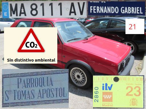 Veh&iacute;culos abandonados, verlassene Fahrzeuge, Madrid, Spanien, Volkswagen Golf GTI G60, Kennzeichen MA 8111 AV, Erstzulassung Februar 1990, Calle Fernando Gabriel 21, 28017 Madrid im Juli 2026