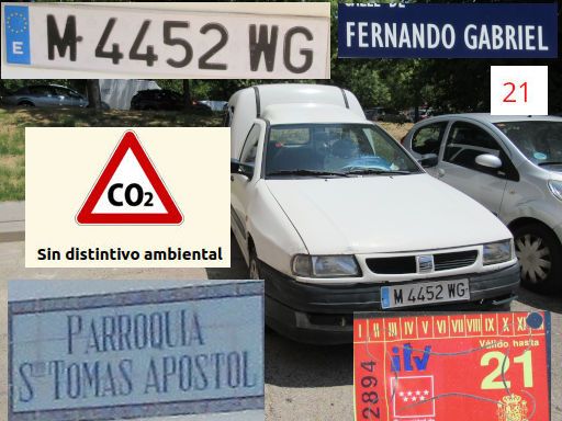 Veh&iacute;culos abandonados, verlassene Fahrzeuge, Madrid, Spanien, Seat Inca, Kennzeichen M 4452 WG, Erstzulassung August 1998, Calle Fernando Gabriel 21, 28017 Madrid im Juli 2026
