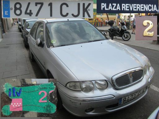 Vehículos abandonados, verlassene Fahrzeuge, Madrid, Spanien, Rover 45, Kennzeichen 8471 CJK, Erstzulassung Juni 2003, Plaza Reverencia 2, 28027 Madrid im Juni 2025