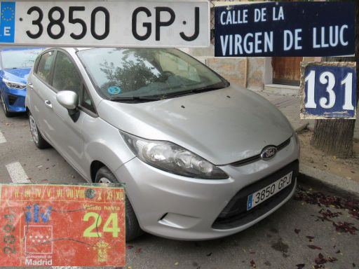 Vehículos abandonados, verlassene Fahrzeuge, Madrid, Spanien, Ford Fiesta, Kennzeichen 3850 GPJ, Erstzulassung August 2009, Calle Virgen de Lluc 131, 28027 Madrid im Juni 2025