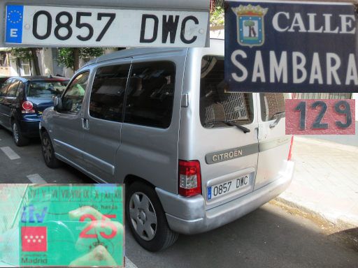 Vehículos abandonados, verlassene Fahrzeuge, Madrid, Spanien, Citroen Berlingo, Kennzeichen 0857 DWC, Erstzulassung Januar 2005, Calle Sambara 129, 28027 Madrid im Juni 2025