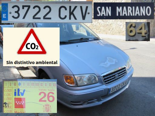 Veh&iacute;culos abandonados, verlassene Fahrzeuge, Madrid, Spanien, Hyundai Trajet, Kennzeichen 3722 CKV, Erstzulassung Juli 2003, Calle San Mariano 64, 28022 Madrid im Juni 2026