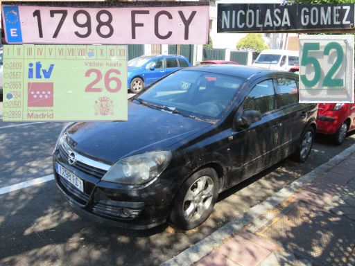 Veh&iacute;culos abandonados, verlassene Fahrzeuge, Madrid, Spanien, Opel Astra 1.9 CDTI, Kennzeichen 1798 FCY, Erstzulassung Juli 2006, Calle Nicolasa Gomez 52, 28022 Madrid im Juni 2026