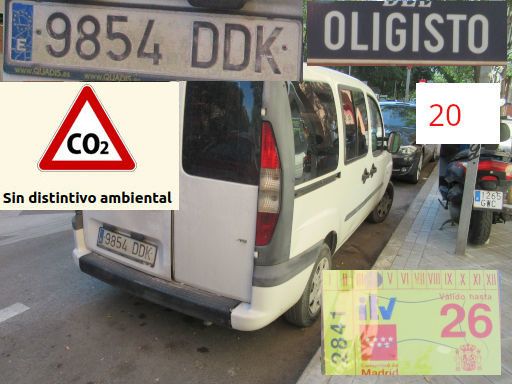 Veh&iacute;culos abandonados, verlassene Fahrzeuge, Madrid, Spanien, Fiat Doblo JTD, Kennzeichen 9854 DDK, Erstzulassung Dezember 2004, Calle Oligisto 20, 28041 Madrid im Juni 2026
