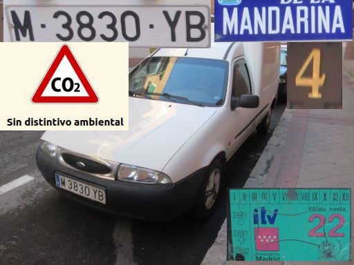 Veh&iacute;culos abandonados, verlassene Fahrzeuge, Madrid, Spanien, Ford Courier, Kennzeichen M 3830 YB, Erstzulassung September 1999, Calle Mandarina 4, 28027 Madrid im Juni 2026
