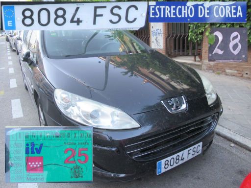 Veh&iacute;culos abandonados, verlassene Fahrzeuge, Madrid, Spanien, Peugeot 407, Kennzeichen 8084 FSC, Erstzulassung Juni 2007, Calle Estrecho de Corea 28, 28027 Madrid im Juni 2026