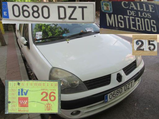Veh&iacute;culos abandonados, verlassene Fahrzeuge, Madrid, Spanien, Renault Clio, Kennzeichen 0680 DZT, Erstzulassung Mai 2006, Calle Misterios 25, 28027 Madrid im Juni 2026