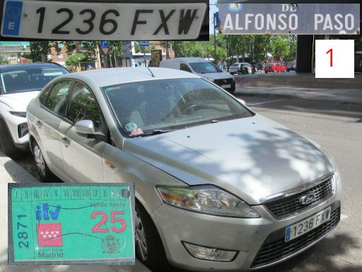 Veh&iacute;culos abandonados, verlassene Fahrzeuge, Madrid, Spanien, Ford Mondeo TDCi, Kennzeichen 1236 FXW, Erstzulassung November 2007, Calle Alfonso Paso 1, 28017 Madrid im Juni 2026