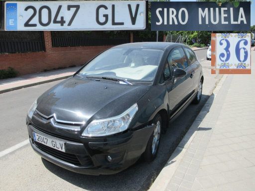 Veh&iacute;culos abandonados, verlassene Fahrzeuge, Madrid, Spanien, Citro&euml;n C4, Kennzeichen 2047 GLV, Erstzulassung April 2009, Calle Siro Muela 36, 28027 Madrid im Juni 2026
