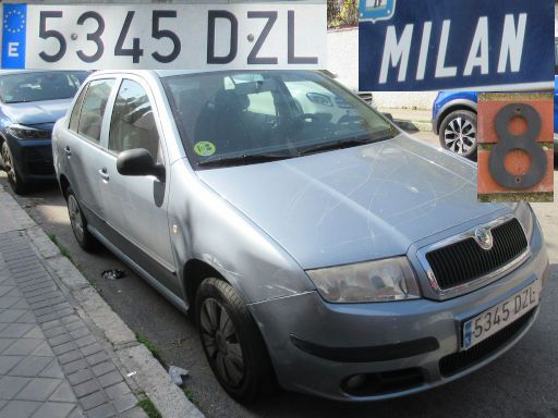 Veh&iacute;culos abandonados, verlassene Fahrzeuge, Madrid, Spanien, Skoda Fabia TDI, Kennzeichen 5345 DZL, Erstzulassung Mai 2006, Calle Milan 8, 28043 Madrid im M&auml;rz 2026