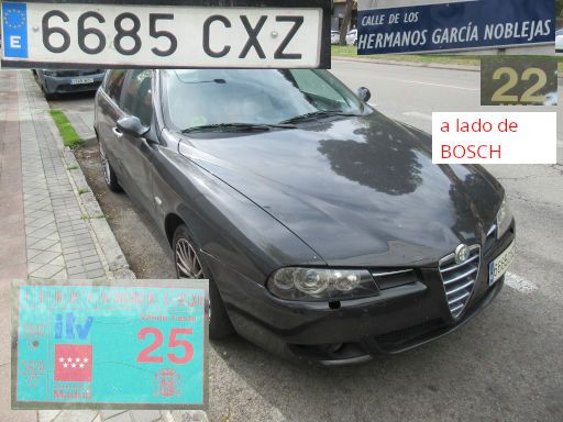 Veh&iacute;culos abandonados, verlassene Fahrzeuge, Madrid, Spanien, Alfa Romeo Kombi, Kennzeichen 6685 CXZ, Erstzulassung Juli 2004, Avenida de la Institucion Libre de Ense&ntilde;anza 22, 28037 Madrid im M&auml;rz 2026