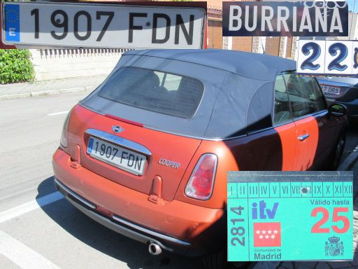 Veh&iacute;culos abandonados, verlassene Fahrzeuge, Madrid, Spanien, Mini Cooper, Kennzeichen 1907 FDN, Erstzulassung Juli 2006, Calle Burriana 22, 28042 Madrid im M&auml;rz 2026