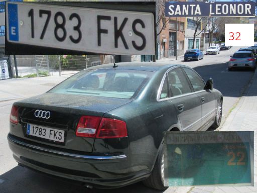 Veh&iacute;culos abandonados, verlassene Fahrzeuge, Madrid, Spanien, Audi A6, Kennzeichen 1783 FKS, Erstzulassung Januar 2007, Calle Santa Leonor 32, 28037 Madrid im M&auml;rz 2026