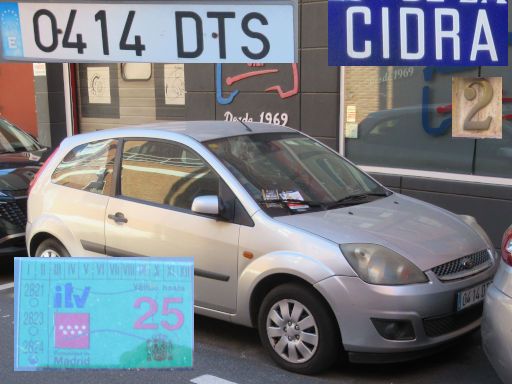 Veh&iacute;culos abandonados, verlassene Fahrzeuge, Madrid, Spanien, Ford Fiesta, Kennzeichen 0414 DTS, Erstzulassung Januar 2005, Calle Cidra 2, 28027 Madrid im M&auml;rz 2026