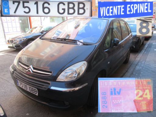 Veh&iacute;culos abandonados, verlassene Fahrzeuge, Madrid, Spanien, Citro&euml;n Xsara, Kennzeichen 7516 GBB, Erstzulassung Februar 2008, Calle Vicente Espinel 8, 28021 Madrid im M&auml;rz 2026