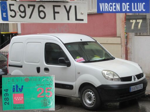 Veh&iacute;culos abandonados, verlassene Fahrzeuge, Madrid, Spanien, Renault Kangoo, Kennzeichen 5976 FYL, Erstzulassung Dezember 2007, Calle Virgen de Lluc 77, 28027 Madrid im M&auml;rz 2026