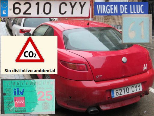 Veh&iacute;culos abandonados, verlassene Fahrzeuge, Madrid, Spanien, Alfa Romeo GT, Kennzeichen 6210 CYY, Erstzulassung August 2004, Calle Virgen de Lluc 61, 28027 Madrid im M&auml;rz 2026