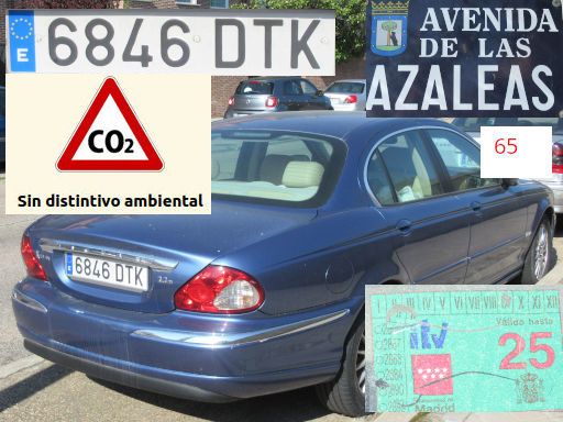 Veh&iacute;culos abandonados, verlassene Fahrzeuge, Madrid, Spanien, Jaguar X-Type 2.2 D, Kennzeichen 6846 DTK, Erstzulassung Januar 2005, Avenida de las Azaleas 65, 28042 Madrid im M&auml;rz 2026