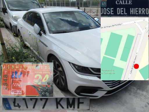 Vehículos abandonados, verlassene Fahrzeuge, Madrid, Spanien, Volkswagen Arteon, Kennzeichen 4177 KMF, Erstzulassung Juni 2018, Calle Jose del Hierro 17, 28027 Madrid im Mai 2025