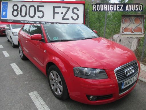Vehículos abandonados, verlassene Fahrzeuge, Madrid, Spanien, Audi A3, Kennzeichen 8005 FZS, Erstzulassung Februar 2008, Calle Rodriguez Ayuso 22, 28022 Madrid im Mai 2026