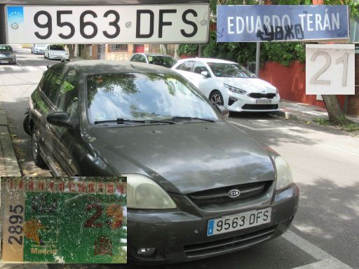 Vehículos abandonados, verlassene Fahrzeuge, Madrid, Spanien, Kia Rio LS, Kennzeichen 9563 DFS, Erstzulassung Januar 2005, Calle Eduardo Teran 21, 28022 Madrid im Mai 2026