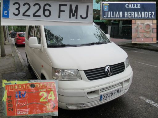 Vehículos abandonados, verlassene Fahrzeuge, Madrid, Spanien, Volkswagen Transporter TDI, Kennzeichen 3226 FMJ, Erstzulassung März 2007, Calle Julian Hernandez 19, 28043 Madrid im Mai 2026