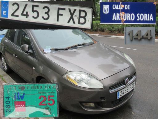 Vehículos abandonados, verlassene Fahrzeuge, Madrid, Spanien, Fiat Bravo, Kennzeichen 2453 FXB, Erstzulassung Oktober 2007, Calle Arturo Soria 144, 28043 Madrid im Mai 2026