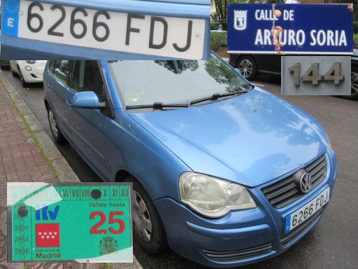 Vehículos abandonados, verlassene Fahrzeuge, Madrid, Spanien, Volkswagen Polo TDI, Kennzeichen 6266 FDJ, Erstzulassung Juli 2006, Calle Arturo Soria 144, 28043 Madrid im Mai 2026
