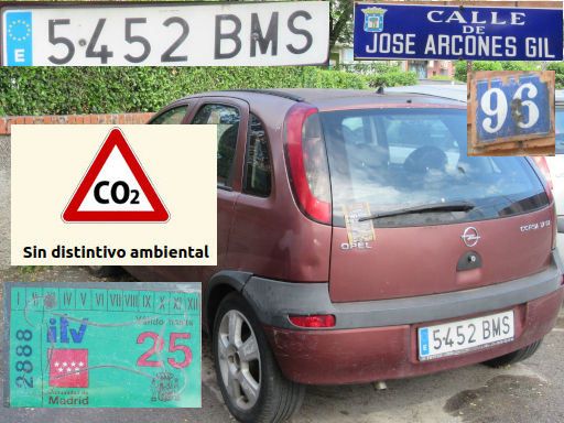 Vehículos abandonados, verlassene Fahrzeuge, Madrid, Spanien, Opel Corsa 1.7 DI, Kennzeichen 5452 BMS, Erstzulassung September 2001, Calle Jose Arcones Gil 96, 28017 Madrid im Mai 2026