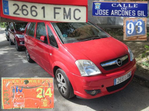 Vehículos abandonados, verlassene Fahrzeuge, Madrid, Spanien, Opel, Kennzeichen 2661 FMC, Erstzulassung März 2007, Calle Jose Arcones Gil 96, 28017 Madrid im Mai 2026