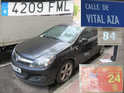 Vehículos abandonados, verlassene Fahrzeuge, Madrid, Spanien, Opel Astra GTC, Kennzeichen 4209 FML, Erstzulassung März 2007, Calle Vital Aza 84, 28017 Madrid im Mai 2026