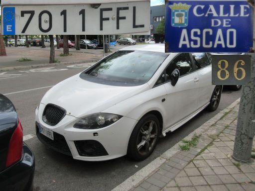 Vehículos abandonados, verlassene Fahrzeuge, Madrid, Spanien, Seat Ibiza, Kennzeichen 7011 FFL, Erstzulassung September 2006, Calle Ascao 86, 28017 Madrid im Mai 2026