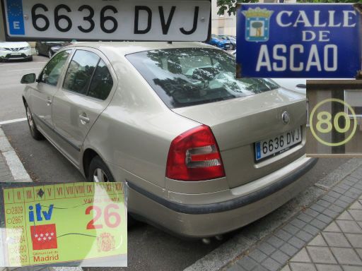 Vehículos abandonados, verlassene Fahrzeuge, Madrid, Spanien, Skoda Octavia TDI, Kennzeichen 6636 DVJ, Erstzulassung Januar 2005, Calle Ascao 80, 28017 Madrid im Mai 2026