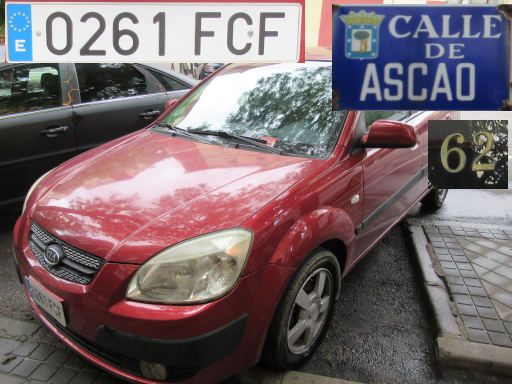 Vehículos abandonados, verlassene Fahrzeuge, Madrid, Spanien, Kia Rio CRDi, Kennzeichen 0261 FCF, Erstzulassung Juni 2006, Calle Ascao 62, 28017 Madrid im Mai 2026