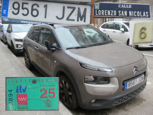 Vehículos abandonados, verlassene Fahrzeuge, Madrid, Spanien, Citroën C4 Cactus, Kennzeichen 9561 JZM, Erstzulassung Mai 2017, Calle Lorenzo San Nicolas 6, 28017 Madrid im Mai 2026