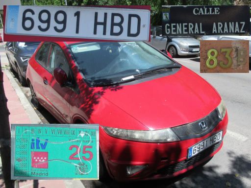 Vehículos abandonados, verlassene Fahrzeuge, Madrid, Spanien, Honda Civic, Kennzeichen 6991 HBD, Erstzulassung Dezember 2010, Calle General Aranaz 83 B, 28027 Madrid im Mai 2026