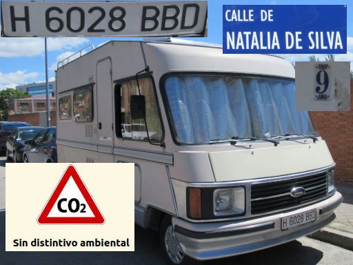 Vehículos abandonados, verlassene Fahrzeuge, Madrid, Spanien, Wohnmobil, Kennzeichen H 6028 BBD, Erstzulassung September 2000, Calle Natalia de Silva 9, 28027 Madrid im Mai 2026